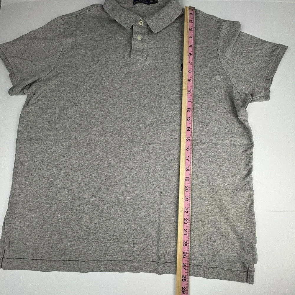 Ralph Lauren Polo Shirt Mens Golf Casual Gray XXL Custom Slim Fit Short Sleeve